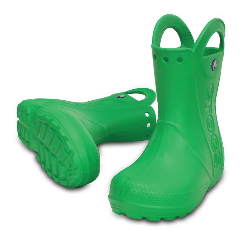 Crocs Kids Handle It Rain Boot Grass Green UK 10 EUR 27-28 US C10 (12803-3E8)